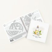 Grüne Jasmine Essential Oils Floral Wasserfarbe Notizblock (Innenseite)