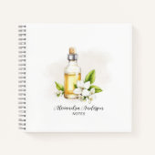 Grüne Jasmine Essential Oils Floral Wasserfarbe Notizblock (Vorderseite)