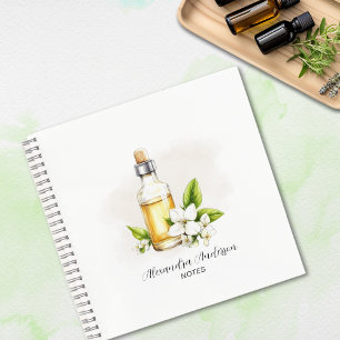 Grüne Jasmine Essential Oils Floral Wasserfarbe Notizblock