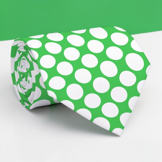 Grüne Jumbo-Polka-Punkte individuelle Krawatte