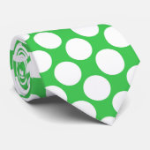 Grüne Jumbo-Polka-Punkte-Maßanfertigung Krawatte (Gerollt)