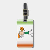 Grüne Jungen-Basketball-Spieler-T - Shirts und Gepäckanhänger (Vorderseite vertikal)