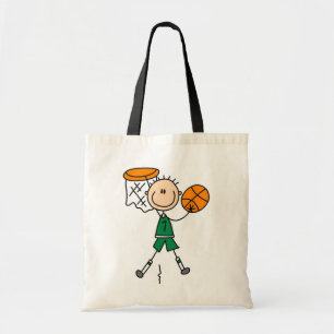 Grüne Jungen-Basketball-Spieler-T - Shirts und Tragetasche