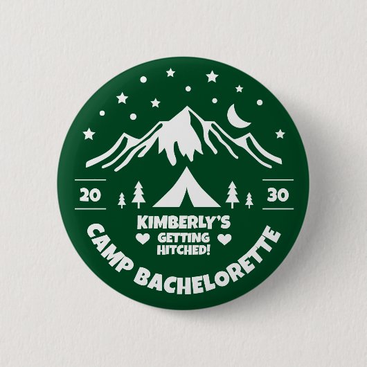 Grüne Junggesellinnen-Abschieds-Hochzeit Button (Vorderseite)