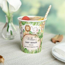 Grüne Jungle Animals Kinderdusche 1. Geburtstag Pappbecher