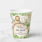 Grüne Jungle Animals Kinderdusche 1. Geburtstag Pappbecher (Vorderseite)