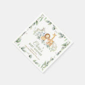 Grüne Jungle Animals Kinderdusche 1. Geburtstag Serviette (Ecke)