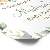 Grüne Jungle Animals Kinderdusche Begrüßungszeiche Poster (Ecke)