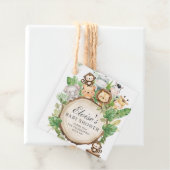 Grüne Jungle Animals Kinderdusche Danke Geschenkanhänger (Beispiel)