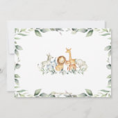 Grüne Jungle Animals Kinderdusche Geburtstag Dankeskarte (Rückseite)