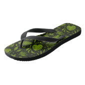 Grüne Jungle Print Badesandalen (Schrägansicht)