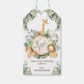 Grüne Jungle Safari Tiere Wild One Birthday Geschenkanhänger (Vorderseite)