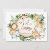 Grüne Jungle Safari Wilde Tiere Danke Karte (Vorderseite)