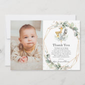 Grüne Jungle Tiere Taufe Danke Karte (Vorderseite)