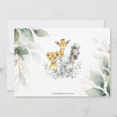 Grüne Jungle Tiere Taufe Danke Karte (Rückseite)
