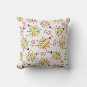 Grüne Käfer Muster Insekt Lover Goblincore Kissen