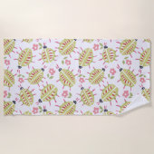 Grüne Käfer Muster Insekt Lover Goblincore Strandtuch (Vorderseite)