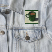 GRÜNE KAFFEE-TASSE: IMPRESSIONIST-MALEREI BUTTON (Beispiel)