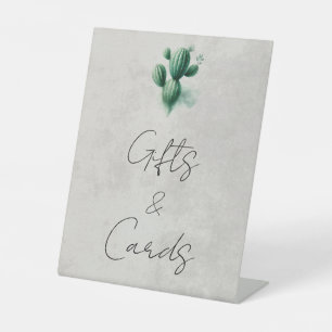 Grüne Kakteen, Hochzeitsgeschenke und Karten Sockelschild