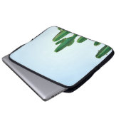 Grüne Kakteen-Pflanze im weißen Hintergrund Laptopschutzhülle (Vorne Knopf)