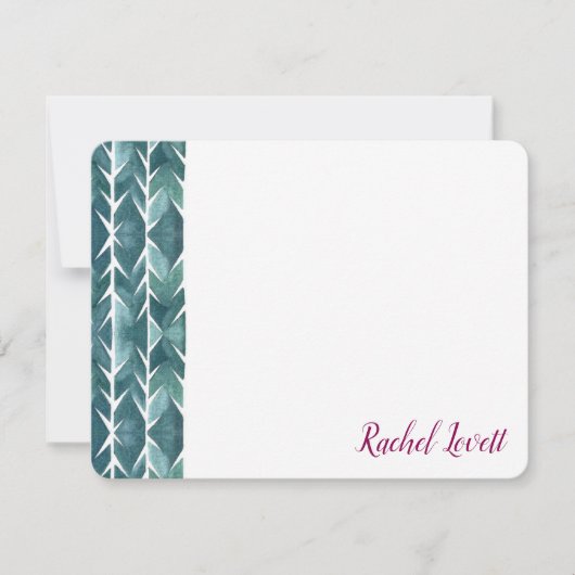 Grüne Kakteen Textur Flat Note Mitteilungskarte (Vorderseite)