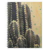 Grüne Kaktus auf gelbem Hintergrund Notizblock (Vorderseite)