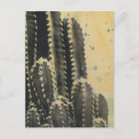 Grüne Kaktus auf gelbem Hintergrund