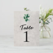 Grüne Kaktus, graue Hochzeitsszene Tischnummer (Stehend Vorderseite)