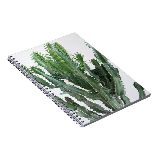 Grüne Kaktus: Minimalistischer weißer Hintergrund Notizblock (Rechte Seite)