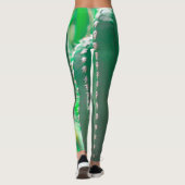 Grüne Kaktus Pflanze Blätter Pastellfarben Leggings (Rückseite)