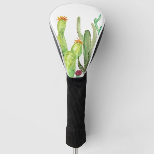 Grüne Kaktus sukkulente Wüste Aquarell Cacti Golf Headcover (Vorderseite)