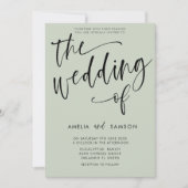 Grüne Kalligrafie der Moderne Einladung (Vorderseite)