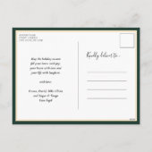 Grüne Kalligrafie Frohe Weihnachten Modernes Foto (Rückseite)