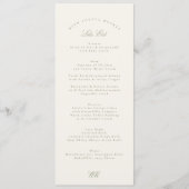 Grüne Kalligrafie-Hochzeit Menükarte (Vorderseite)