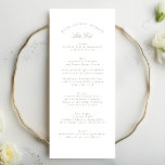 Grüne Kalligrafie-Hochzeit Menükarte<br><div class="desc">Dieses Design ist Teil einer Kollektion; Bitte kontaktieren Sie mich in Touch,  wenn Sie Hilfe beim Finden von passenden Designs oder Produkten benötigen; auch in anderen Farben erhältlich</div>