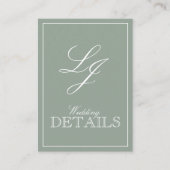 Grüne Kalligrafie-Monographie-Hochzeit Begleitkarte (Vorderseite)