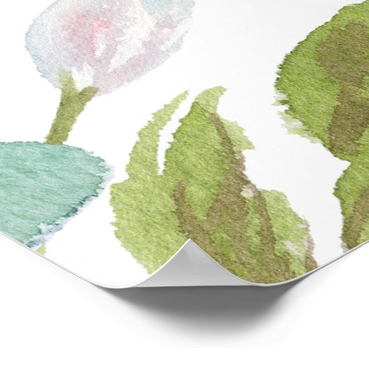 Grüne Kalligrafie Probe Abendessen Willkommenszeic Poster (Ecke)