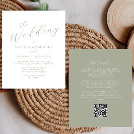 Grüne Kalligrafie - QR-Kodex Hochzeit
