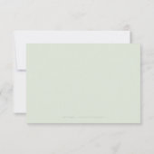 Grüne Kalligrafie rustikale Blumenhochzeit RSVP (Rückseite)