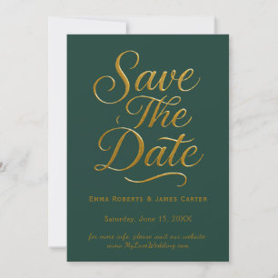 Grüne Kalligrafie Save-the-Date-Karte Save The Date