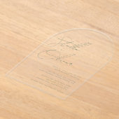 Grüne Kalligraphie-Namen der Moderne Hochzeit Acryleinladungen (Ablage )