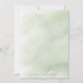 Grüne Kalligraphie rustikale Blumenhochzeit Einladung (Rückseite)