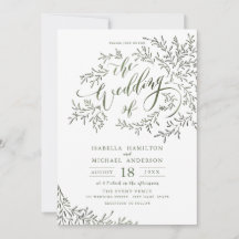 Grüne Kalligraphie rustikale Blumenhochzeit