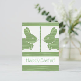 Grüne Kaninchen Ostern Postkarte