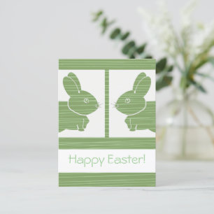 Grüne Kaninchen Ostern Postkarte