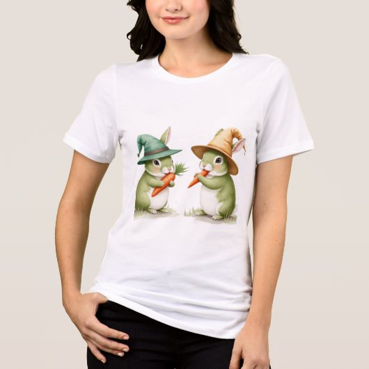 grüne Kaninchen Tri-Blend Shirt (Vorderseite)