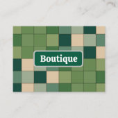 Grüne Karierte Boutique Visitenkarte (Vorderseite)