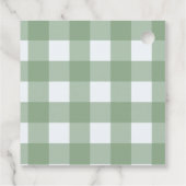 Grüne Karierte Feiertagsbegüterungstags Geschenkanhänger (Rückseite)