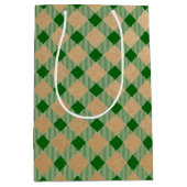 Grüne karierte Geschenktasche Mittlere Geschenktüte (Vorderseite)