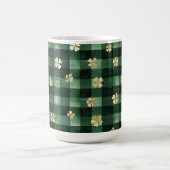 Grüne Karierte Goldene Kleeblätter St. Patricks Ta Kaffeetasse (Mittel)